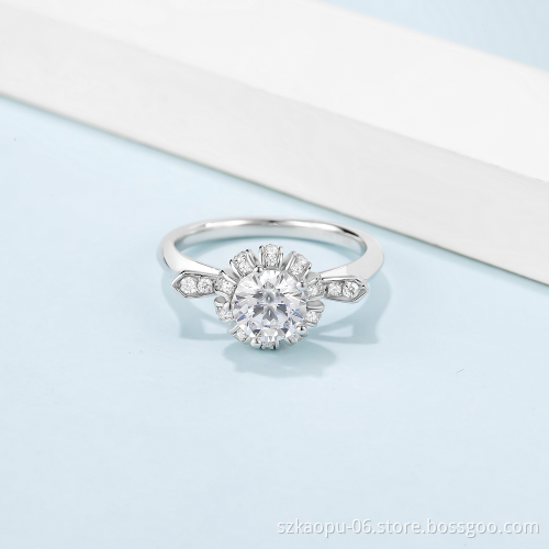 Simplest Engagement Silver Ring For Women Wedding Ring Four Prong Crystal  925 Silver Jewelry Rings For Anniversary